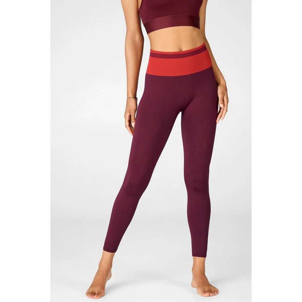 Fabletics High-Waisted Seamless Stripe 7/8 Leggings Women's Large NWT